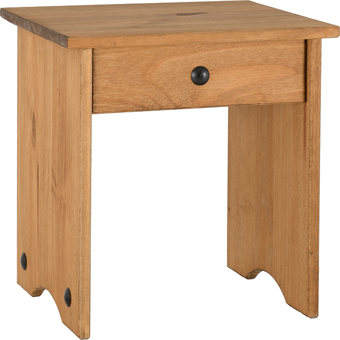 Corona Dressing Table Stool In Distressed Waxed Pine